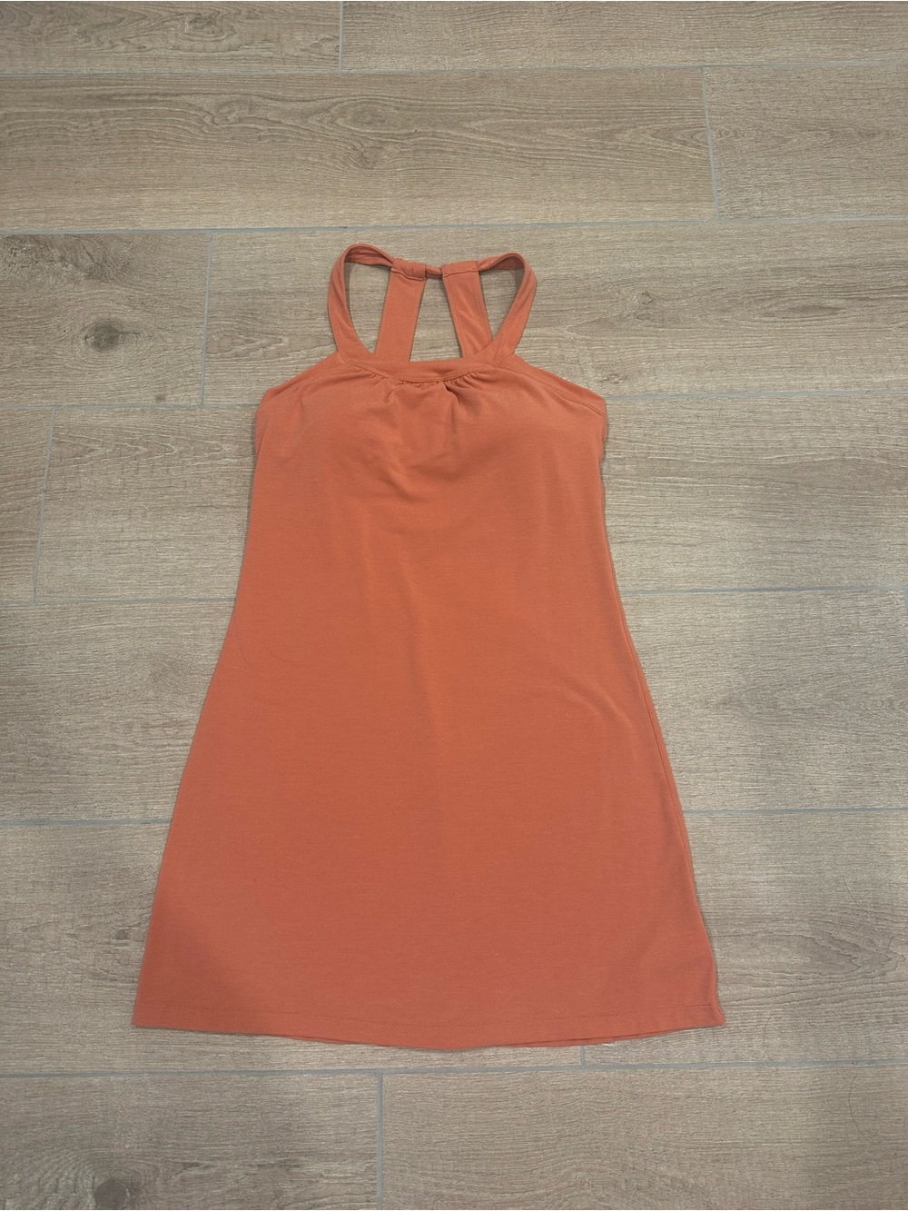 Prana Coral-Orange Racerback Mini Dress